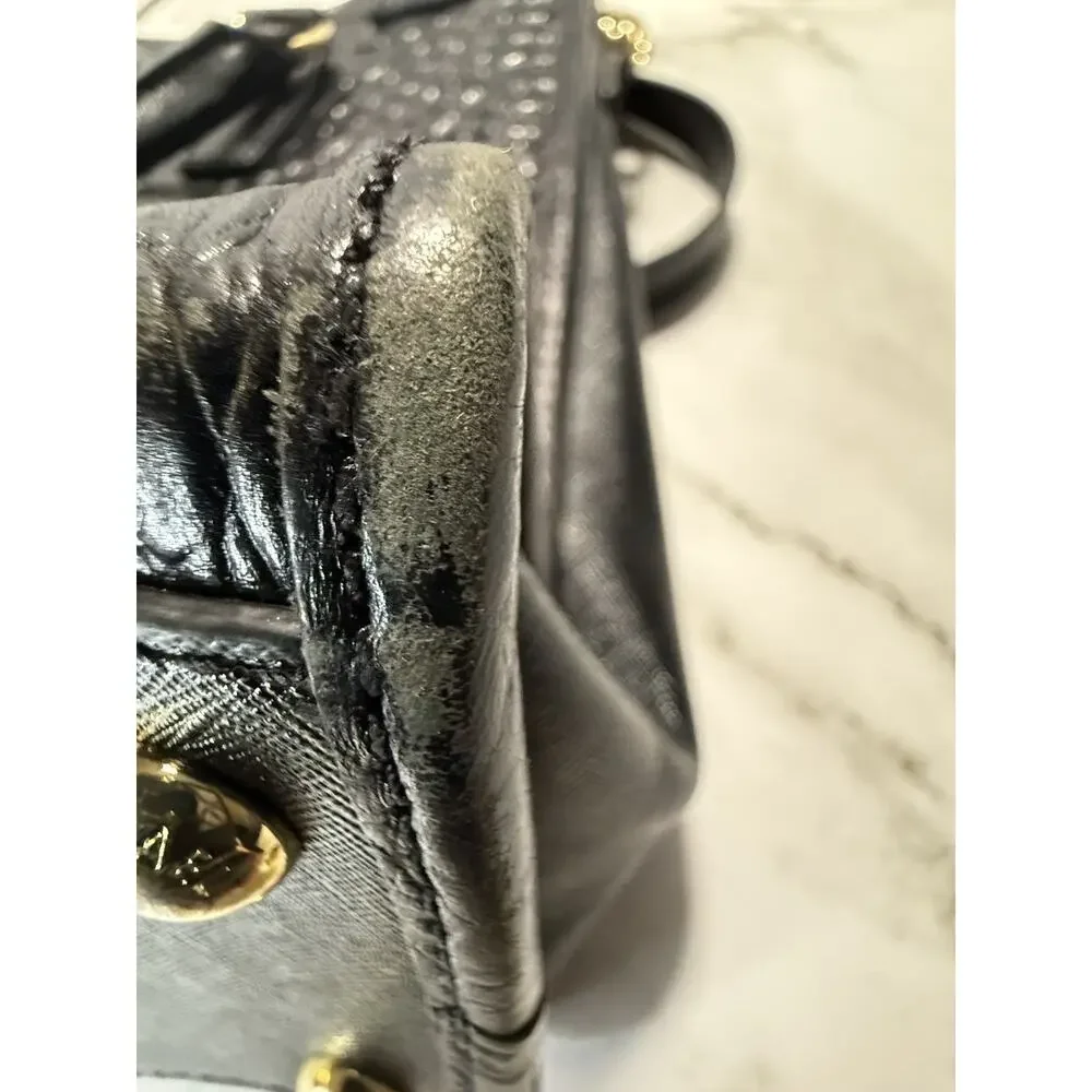 Michael Kors Leather, Python & Croc Embossed Hamilton Satchel Handbag Large - Picture 5 of 16